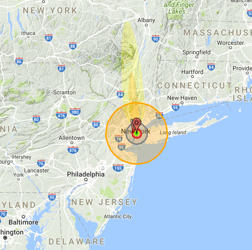 Nuclear Bomb Radius Radiation